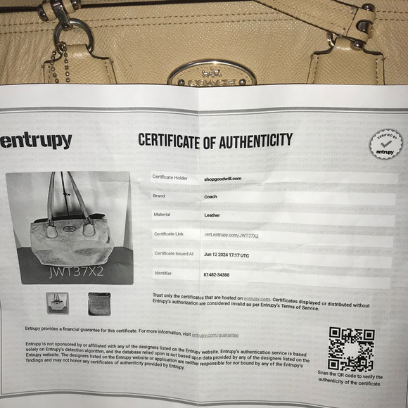 Coach Kitt Carryall Crossgrain Leather Shoulder Bag with COA - Picture 9 of 9